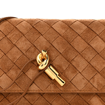 Bottega Veneta Suede Intrecciato Andiamo Pouch On Strap Amber 7 of 11