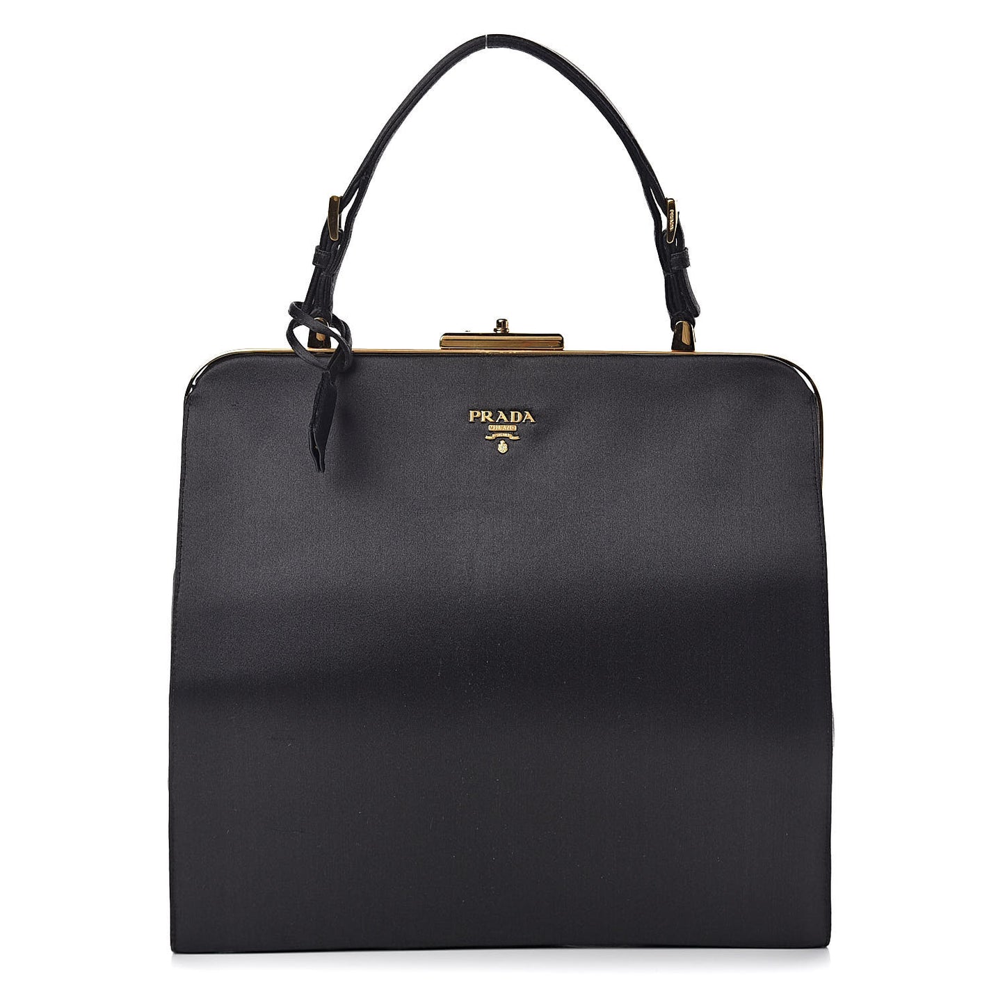 Satin Framed Bag Black