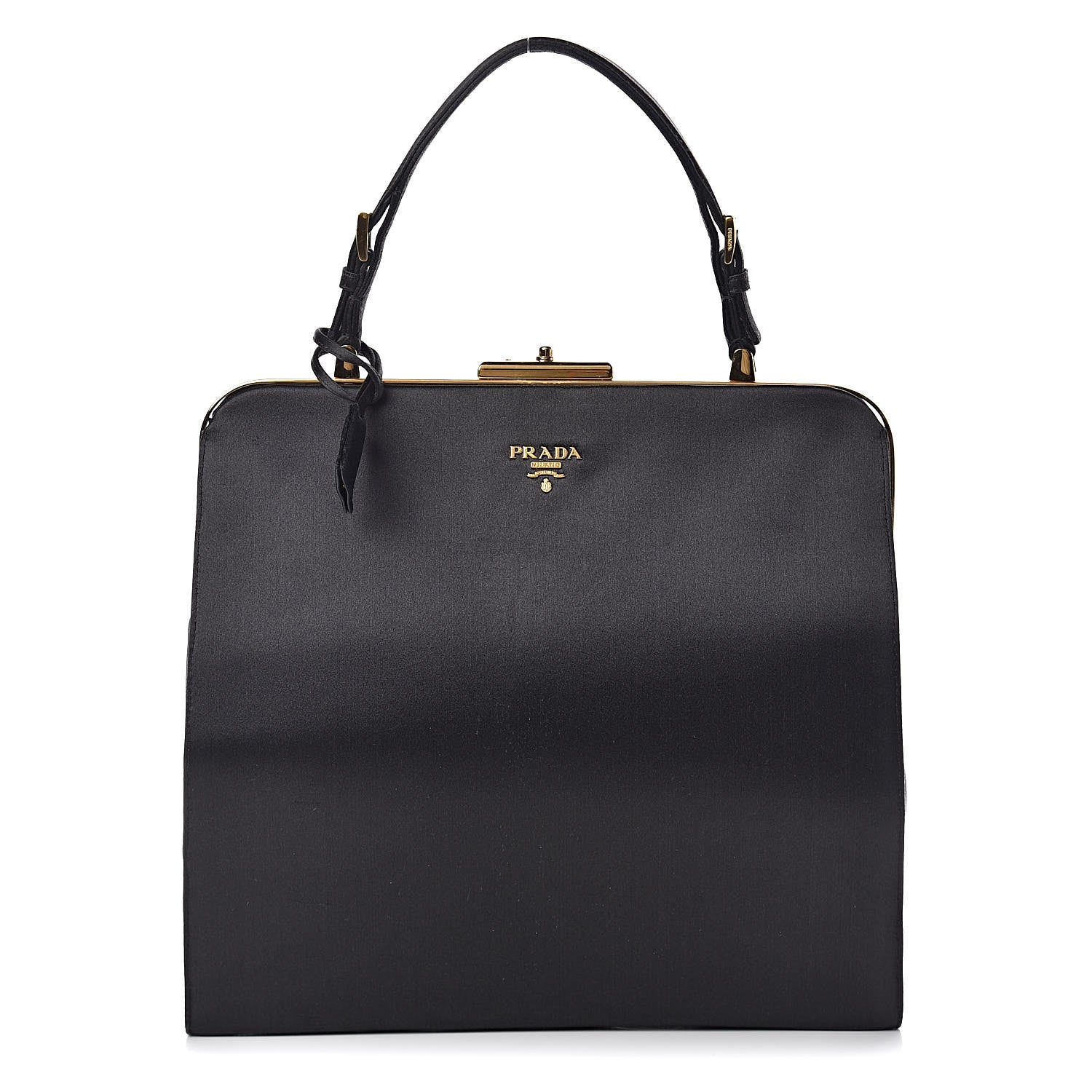 Prada Satin Framed Bag Black 1 of 12