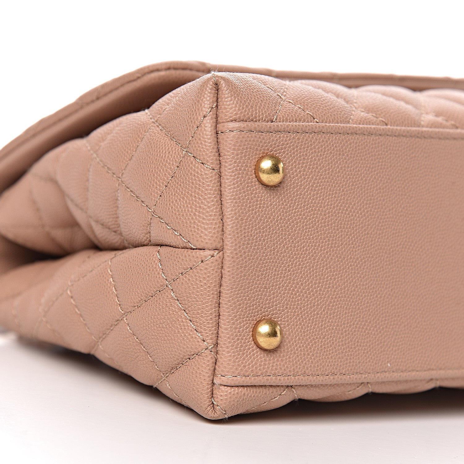 Chanel Caviar Quilted Small Coco Handle Flap Light Beige 8 of 10