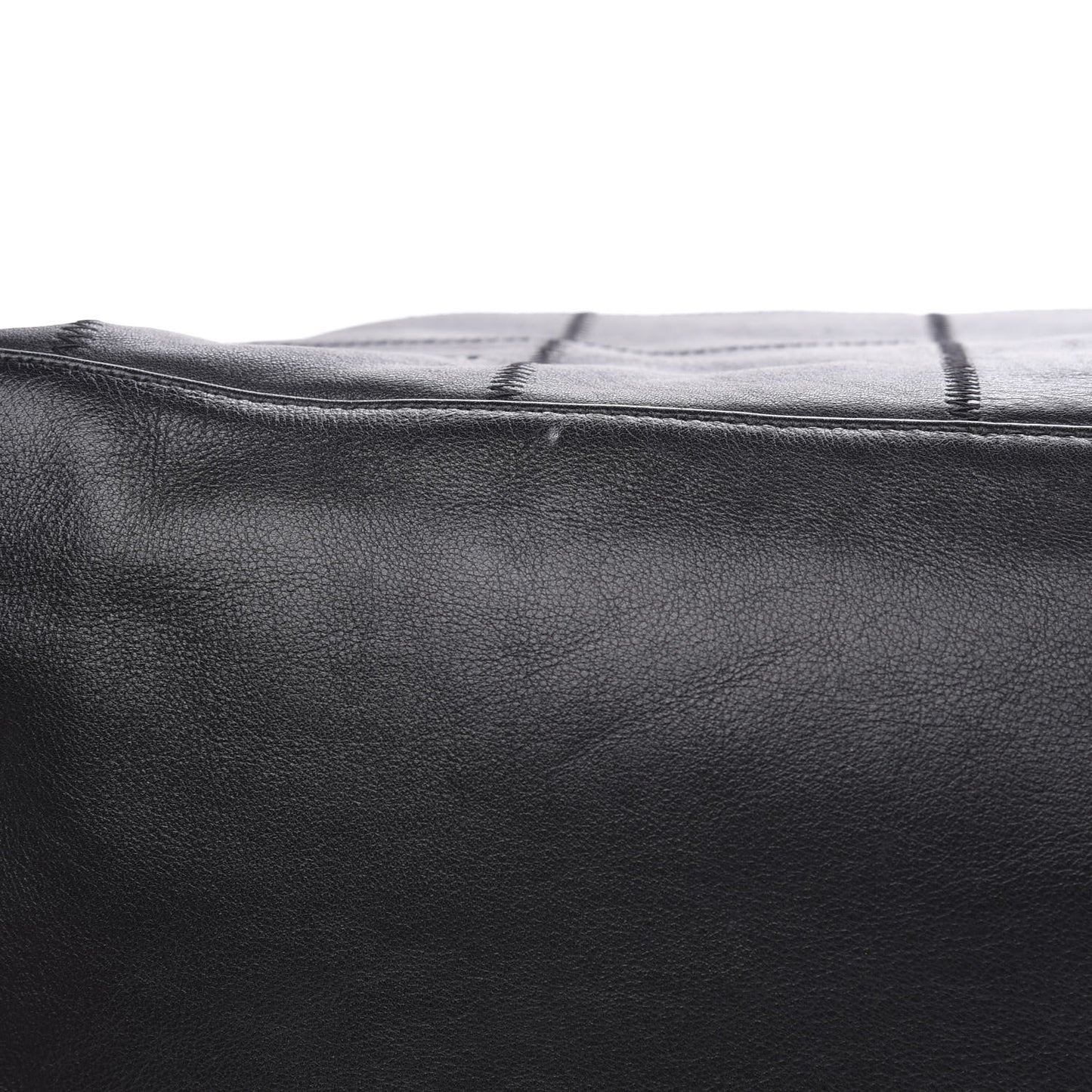Calfskin Square Stitched Tassel Bag Black