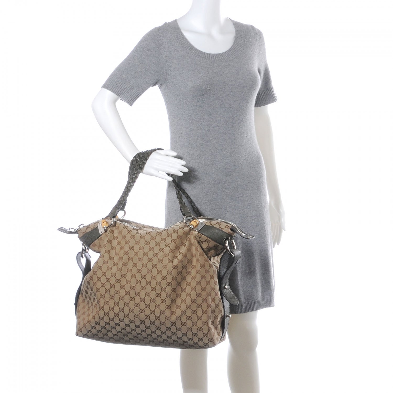 Gucci Monogram Bamboo Bar Large Tote 2 of 8