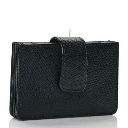 Prada Saffiano Metal Gusseted Card Holder Black 3 of 6