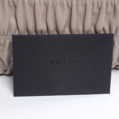Prada Nappa Gaufre Ruched Clutch Pomice 6 of 10