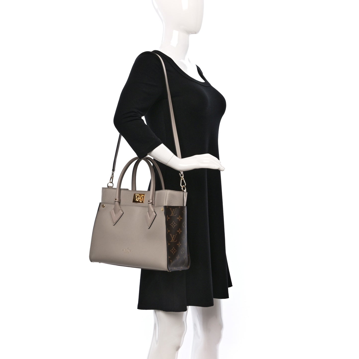 Calfskin Monogram On My Side Greige