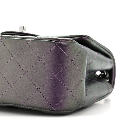Chanel Iridescent Lambskin Quilted Mini Square Flap Dark Purple 10 of 11