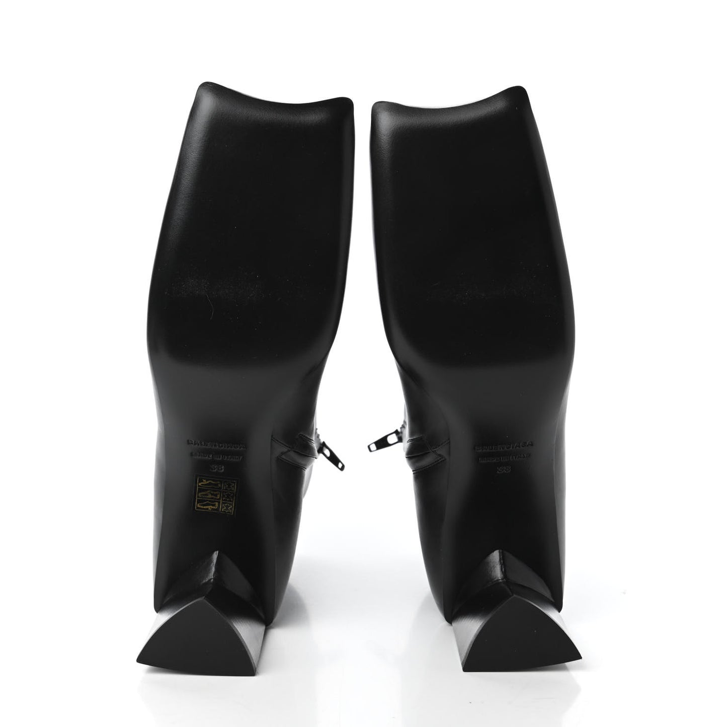 Smooth Calfskin Moon Square Toe 60mm Ankle Booties 38 Black