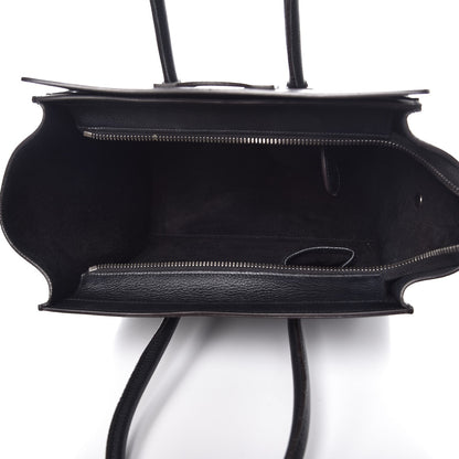 Celine Drummed Calfskin Micro Luggage Black 5 of 8