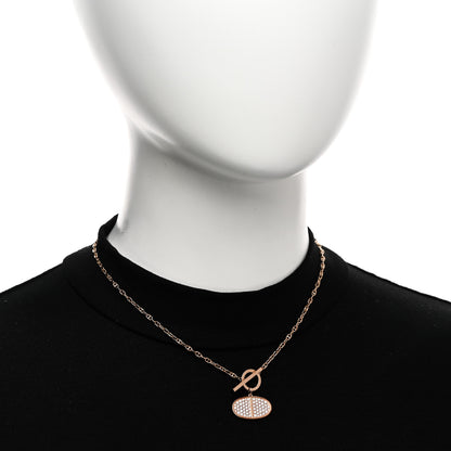 Hermes 18K Rose Gold Diamond Chaine D'Ancre Verso Pendant Necklace SH 2 of 5