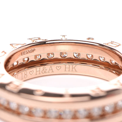 Bulgari 18K Rose Gold Diamond B.Zero1 One-Band Pave Ring 46 3.75 6 of 7