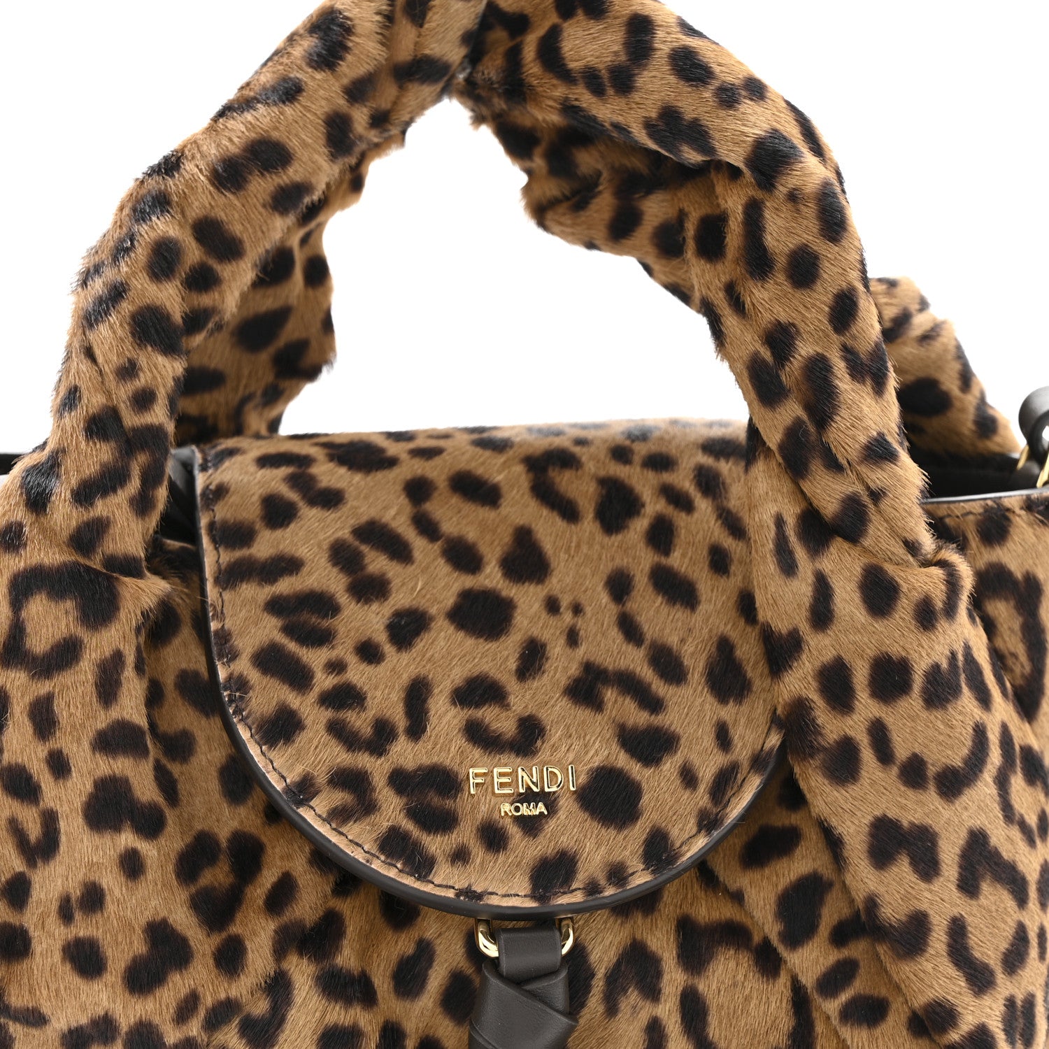 Fendi Cavallino Vitello Leopard Print Mini Spy Bag Marrone 9 of 13