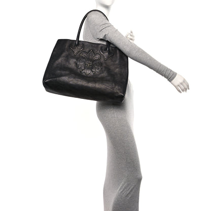 Chrome Hearts Grained Calfskin Fleur De Lis Tote Black 2 of 9