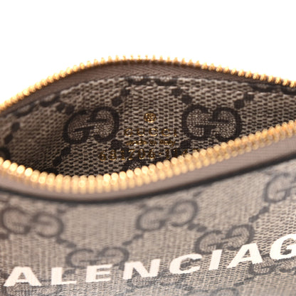 Gucci X BALENCIAGA GG Supreme Monogram Logo Card Case With Strap Beige Ebony 6 of 8