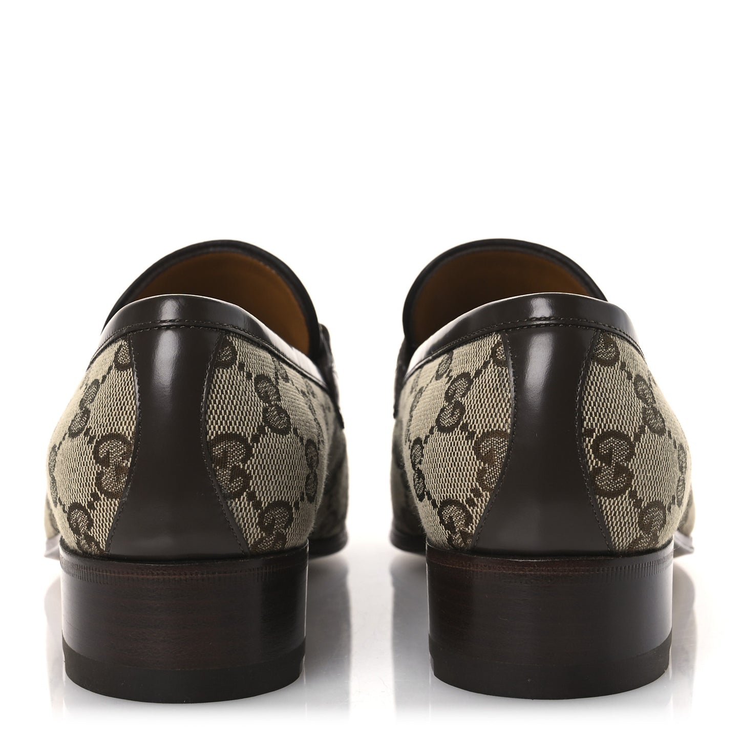 Monogram Calfskin Web Womens Tassel Loafers 37 Beige Brown