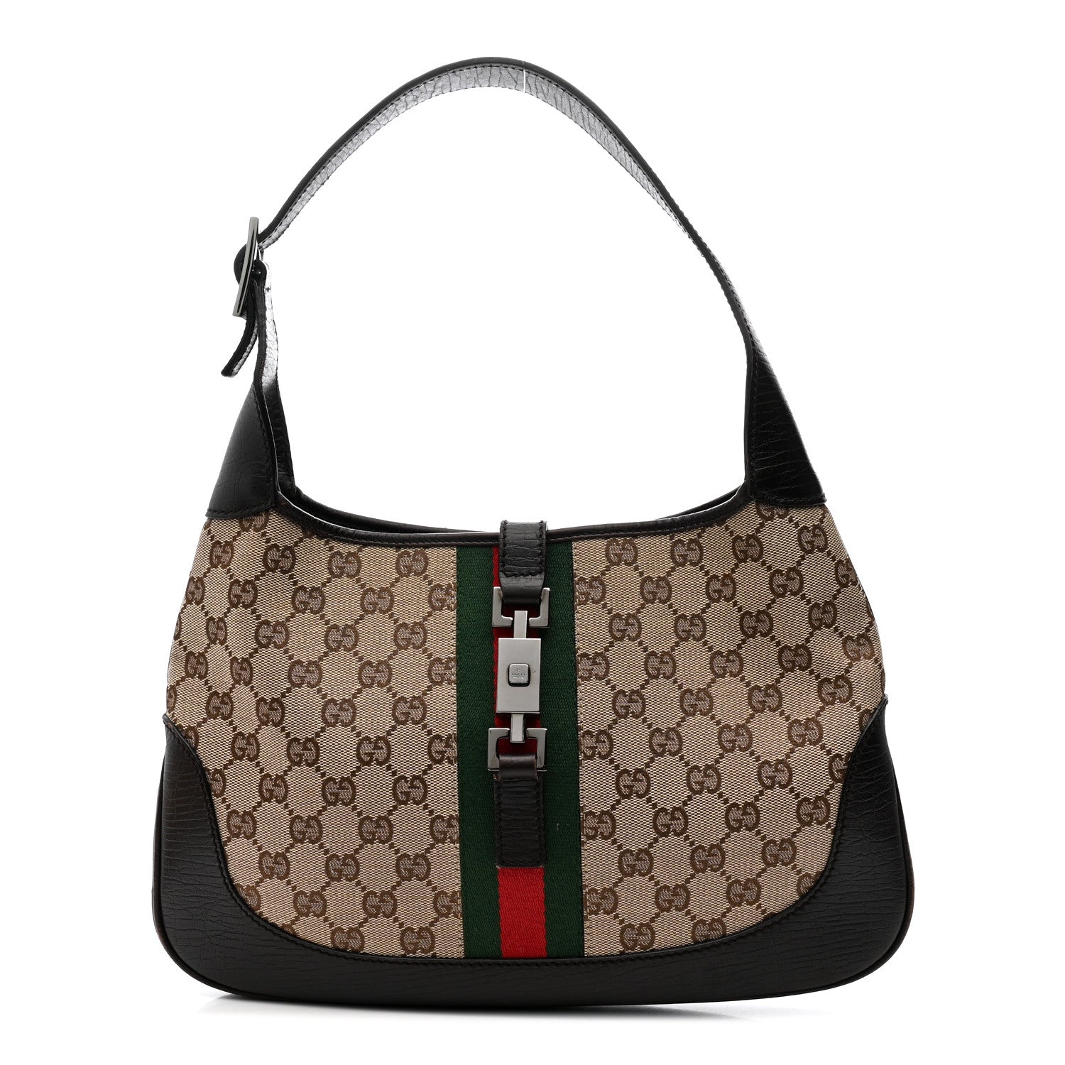 Gucci Monogram Web Jackie O Hobo Dark Brown 2 of 23