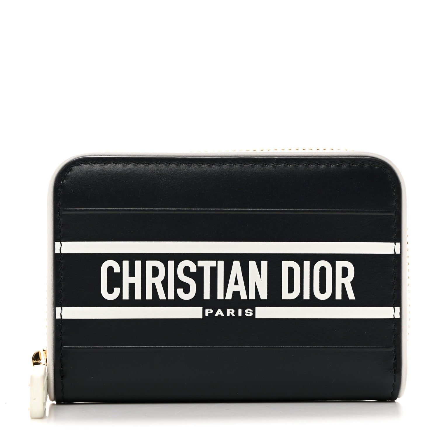 Christian Dior CHRISTIAN DIOR Calfskin Vibe Voyageur Card Holder Blue White 1 of 8