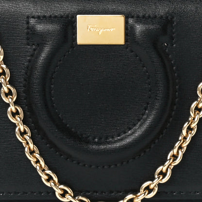 Salvatore Ferragamo Calfskin City Wallet On Chain Black Lipstick 8 of 11