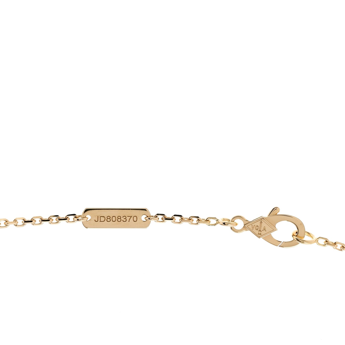 18K Yellow Gold Mother of Pearl Vintage Alhambra Pendant Necklace