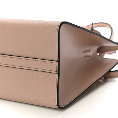 Prada Saffiano Soft Calfskin Monochrome Top Handle Frame Bag Cipria 9 of 9