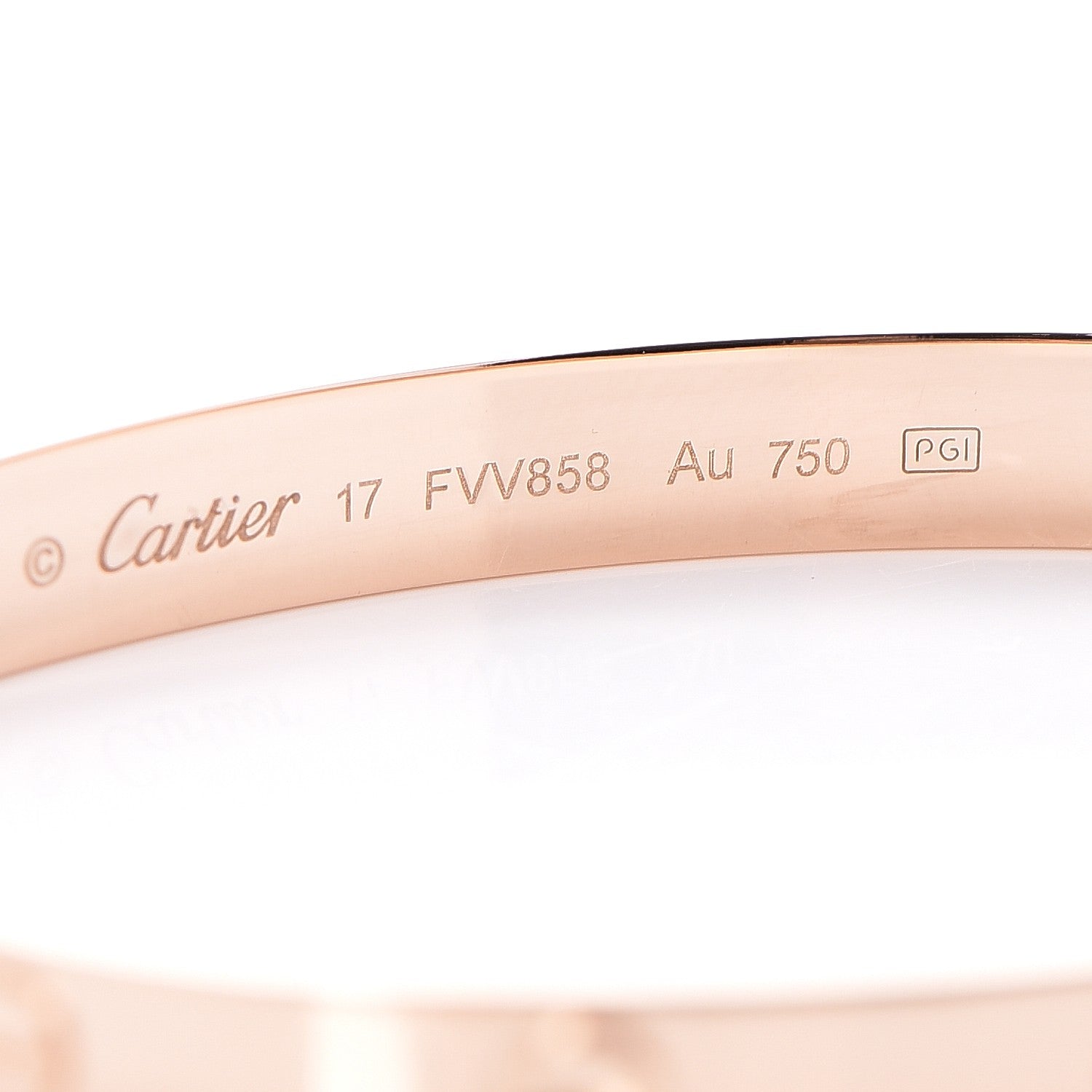 Cartier 18K Pink Gold LOVE Bracelet 17 6 of 9