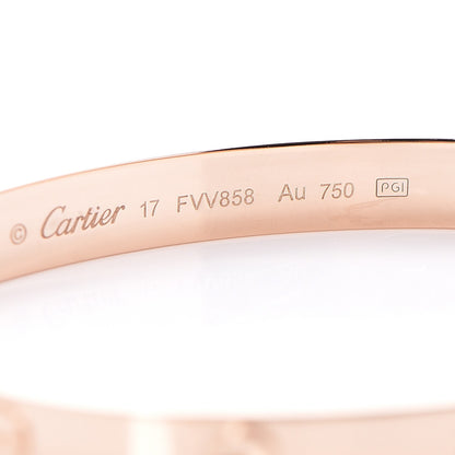 Cartier 18K Pink Gold LOVE Bracelet 17 6 of 9