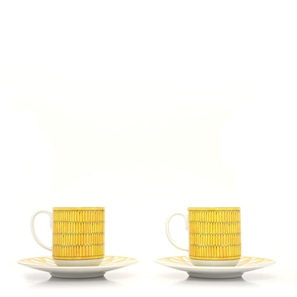 Hermes Porcelain Soleil d'Hermes Coffee Cup and Saucer Set Of 2 1 of 11