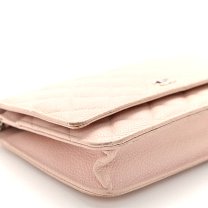 Chanel Caviar Quilted Wallet On Chain WOC Light Pink 9 of 11