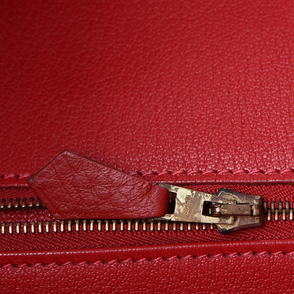Hermes Taurillon Clemence Birkin 40 Rouge Casaque 18 of 46