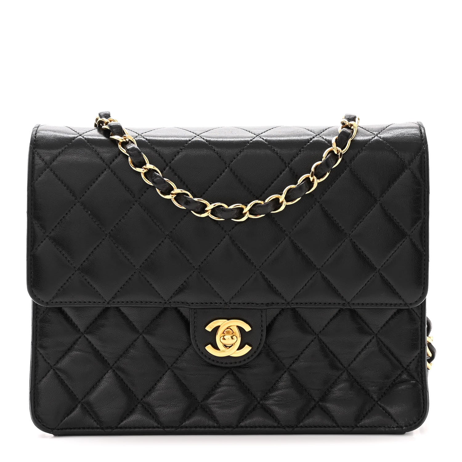 Chanel Lambskin Quilted Small Single Flap Bag Black 1 of 13