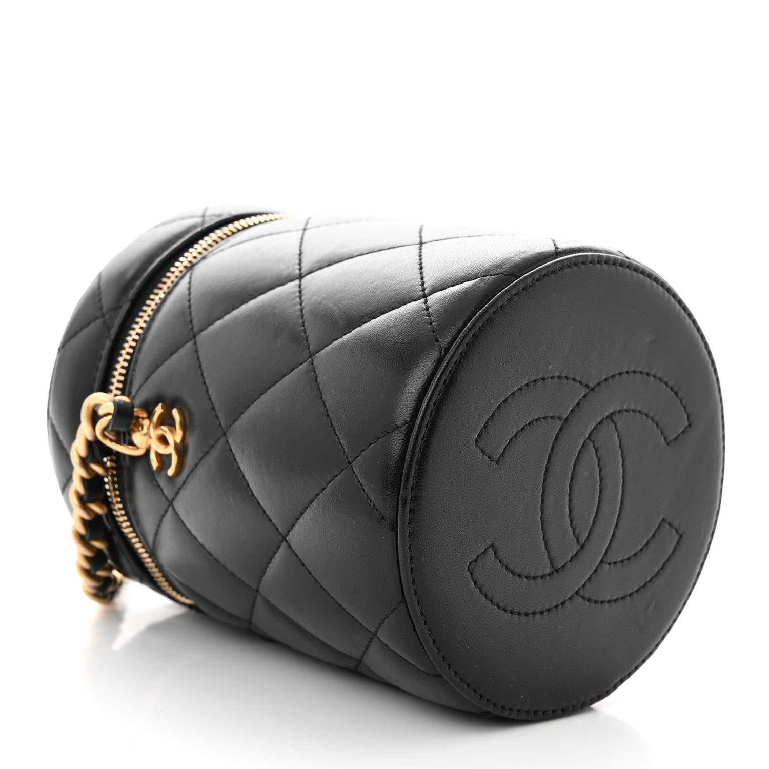 Chanel Lambskin Quilted Side Note Vanity Black 4 of 10
