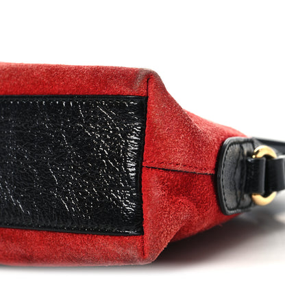 Gucci Suede Patent Web GG Small Ophidia Dome Shoulder Bag Hibiscus Red 10 of 11