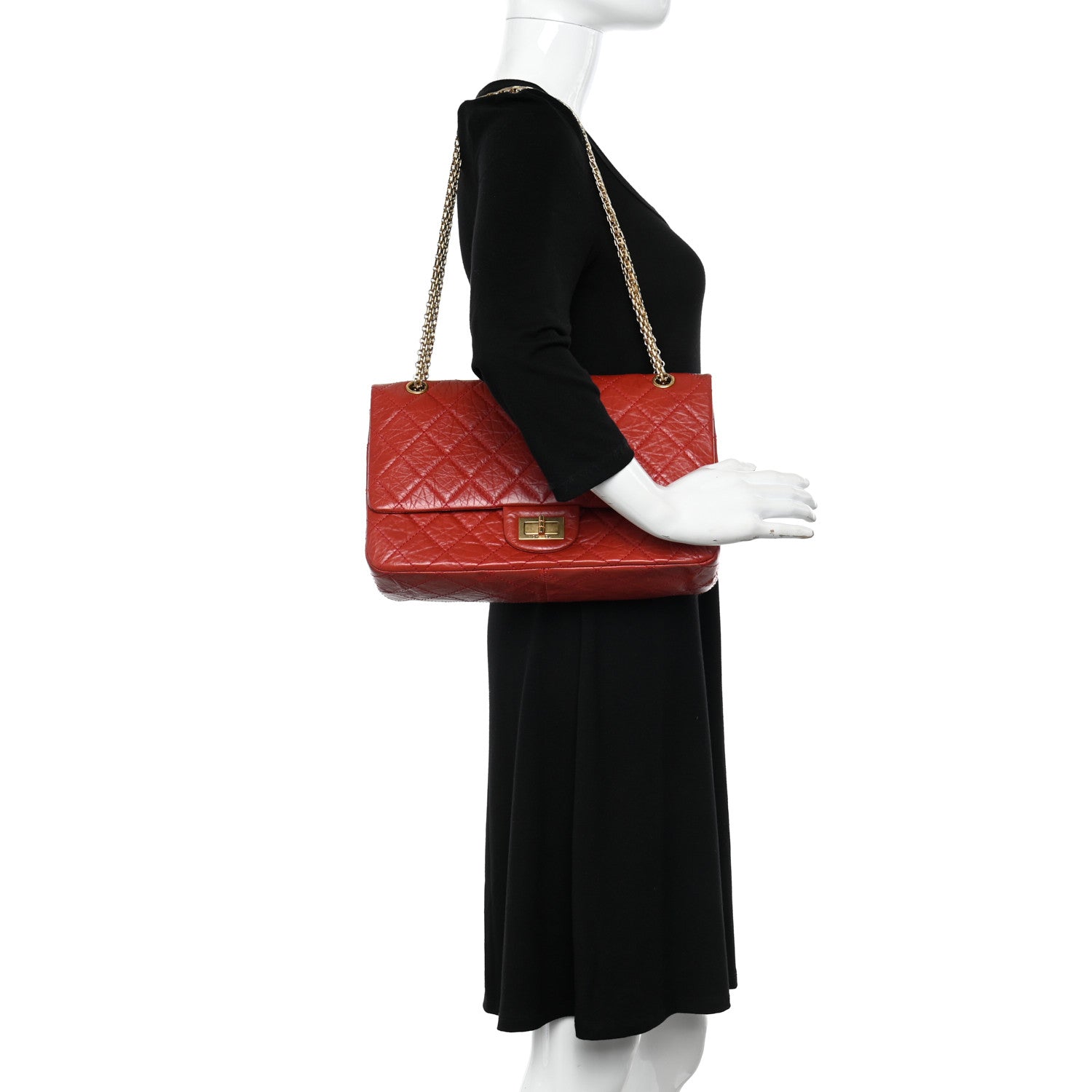 Chanel Aged Calfskin Quilted 2.55 Reissue 227 Flap Red 2 of 11