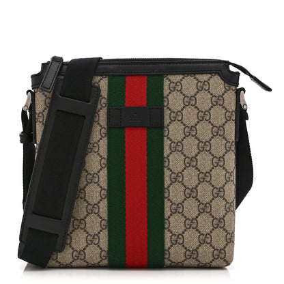 Gucci GG Supreme Monogram Web Messenger Bag Black 1 of 10
