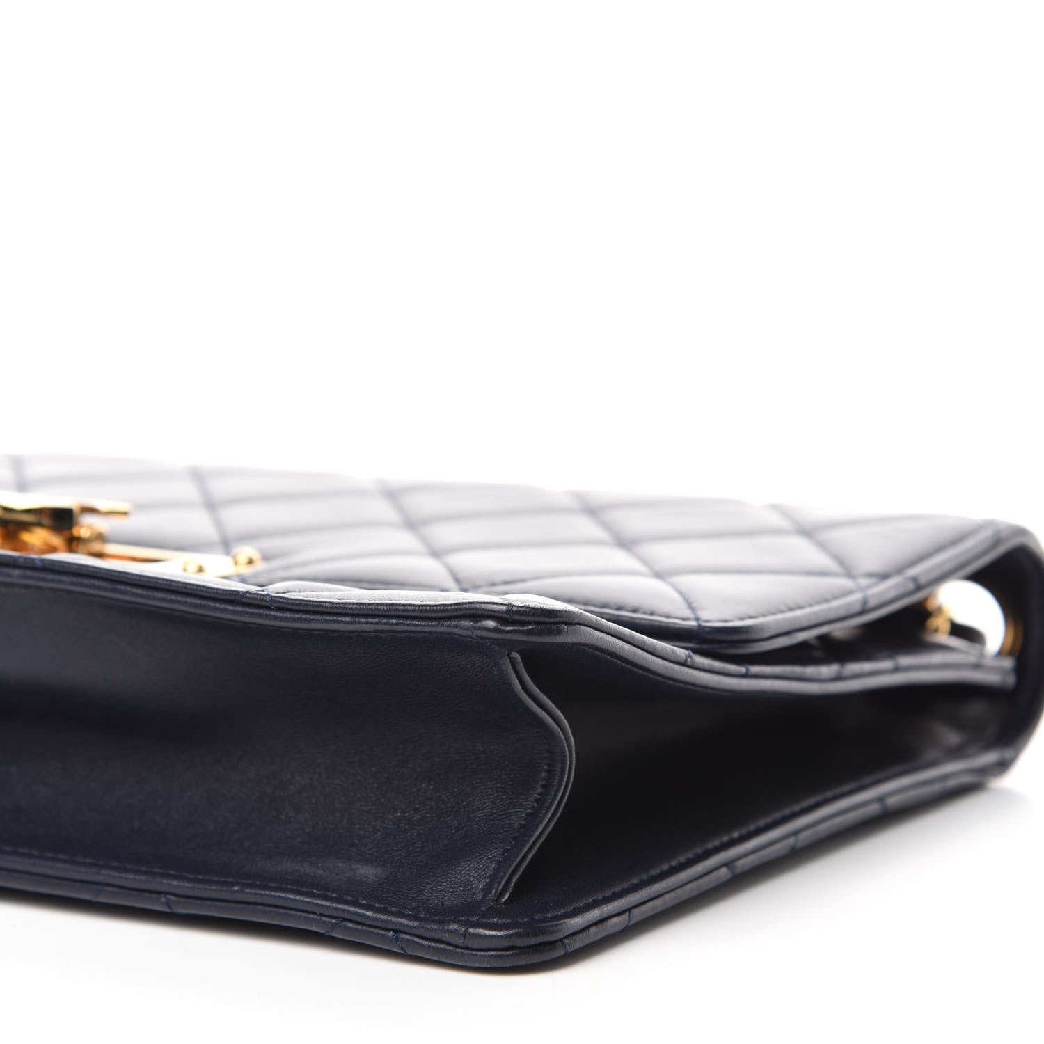 Chanel Lambskin Quilted Large Golden Class Flap Navy 7 of 11