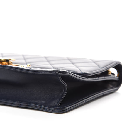 Chanel Lambskin Quilted Large Golden Class Flap Navy 7 of 11