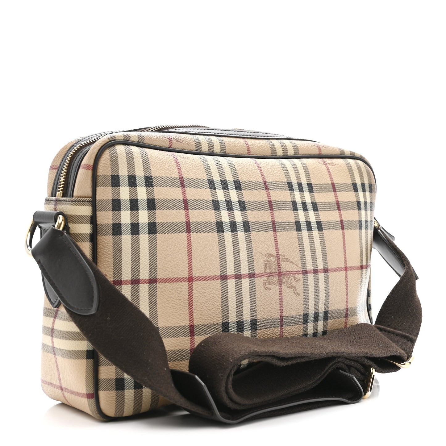Haymarket Check Front Pocket Crossbody Bag Chocolate