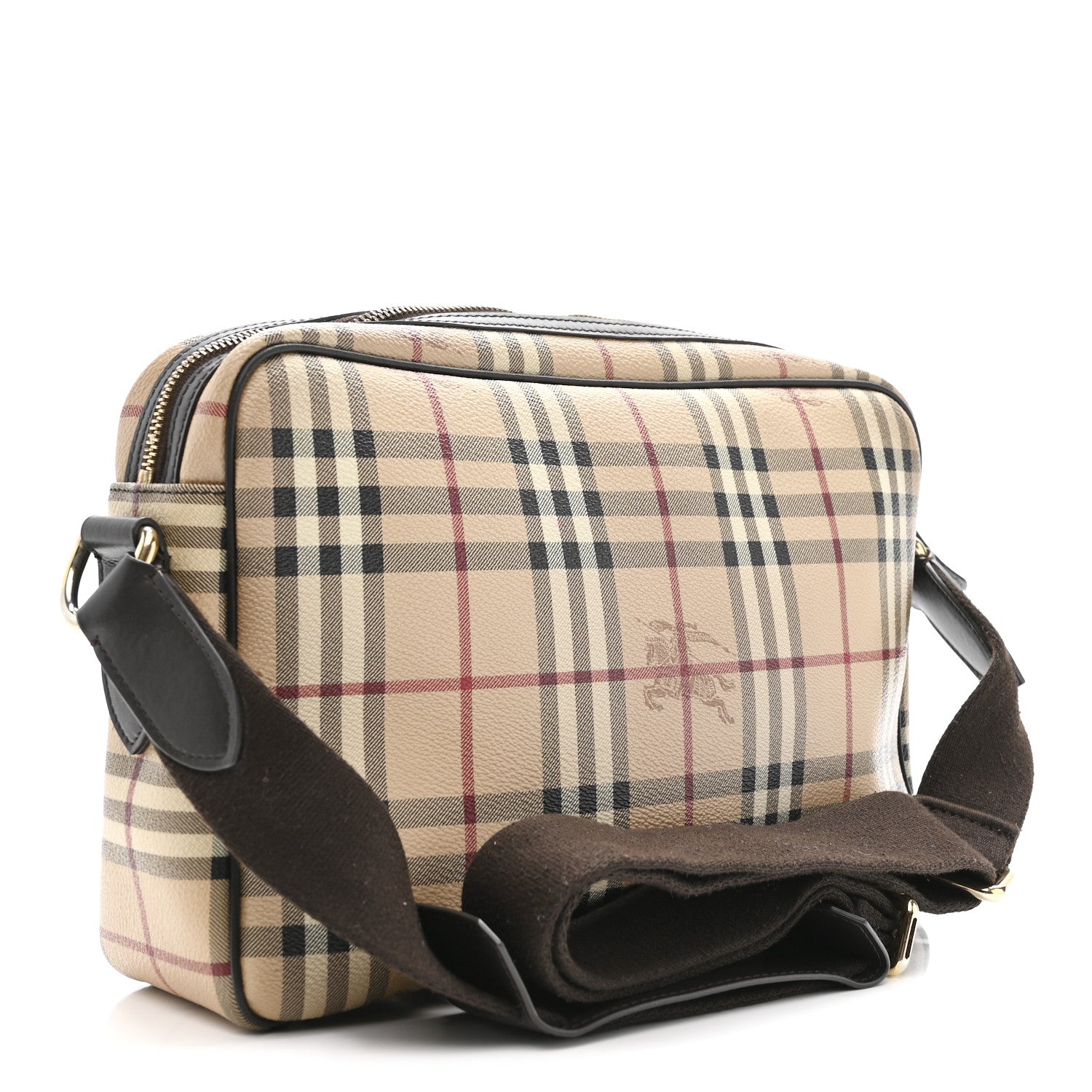 Burberry Haymarket Check Front Pocket Crossbody Bag Chocolate 2 of 12