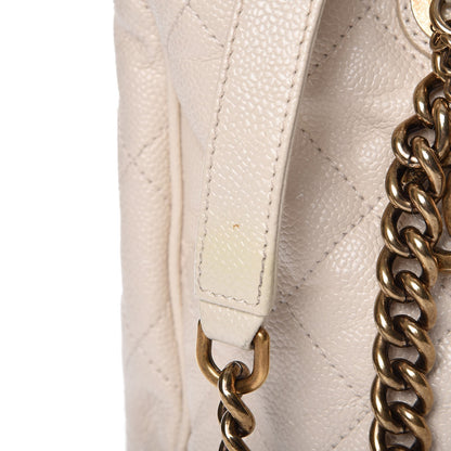 Chanel Glazed Caviar Quilted Small Shiva Tote Dark White 14 of 16