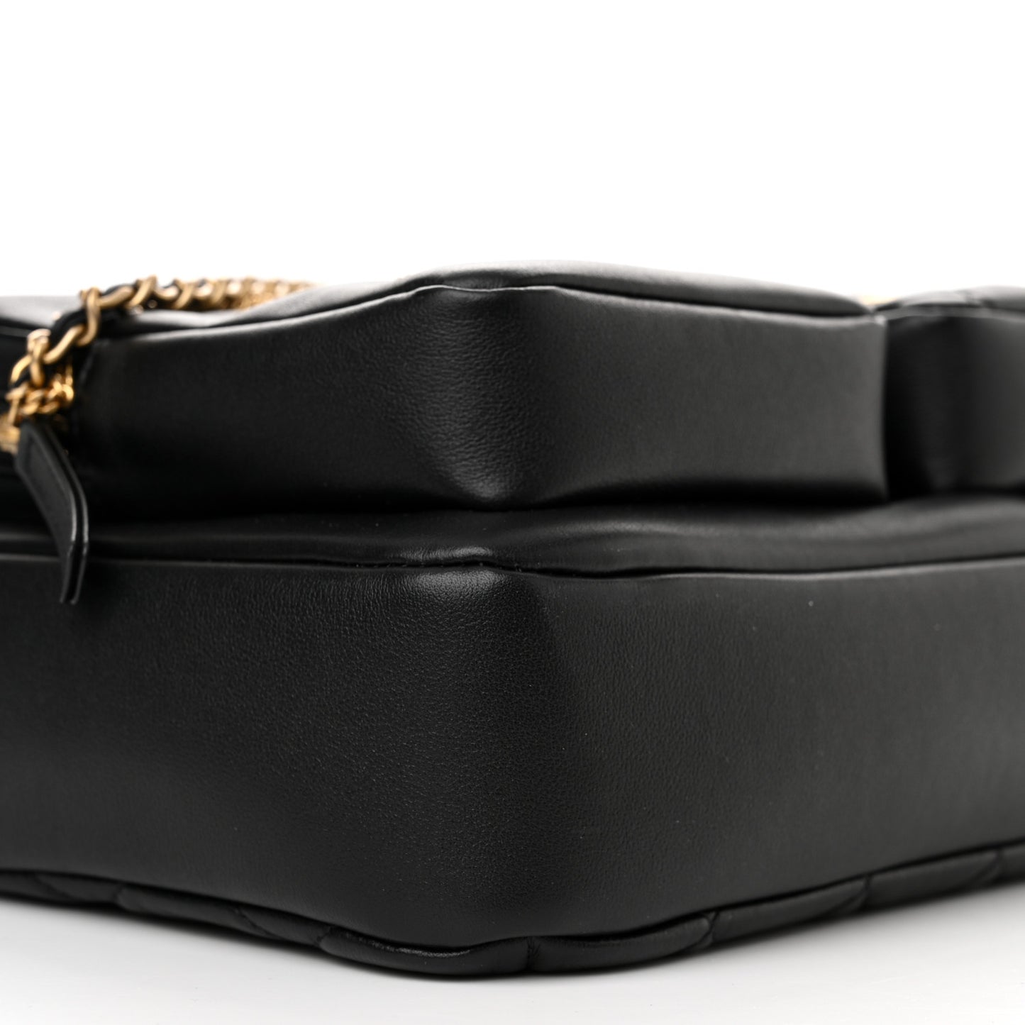 Calfskin Quilted Large Camera Case Black