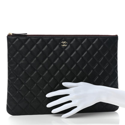 Chanel Caviar Quilted Large Cosmetic Case Black 2 of 8