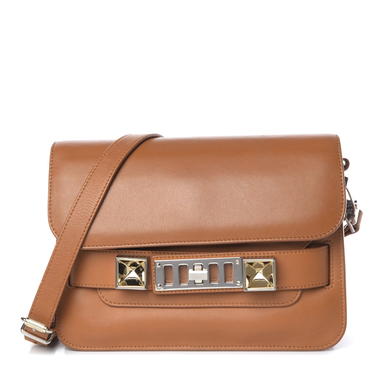 Smooth Calfskin Mini PS11 Classic Shoulder Bag Caramel