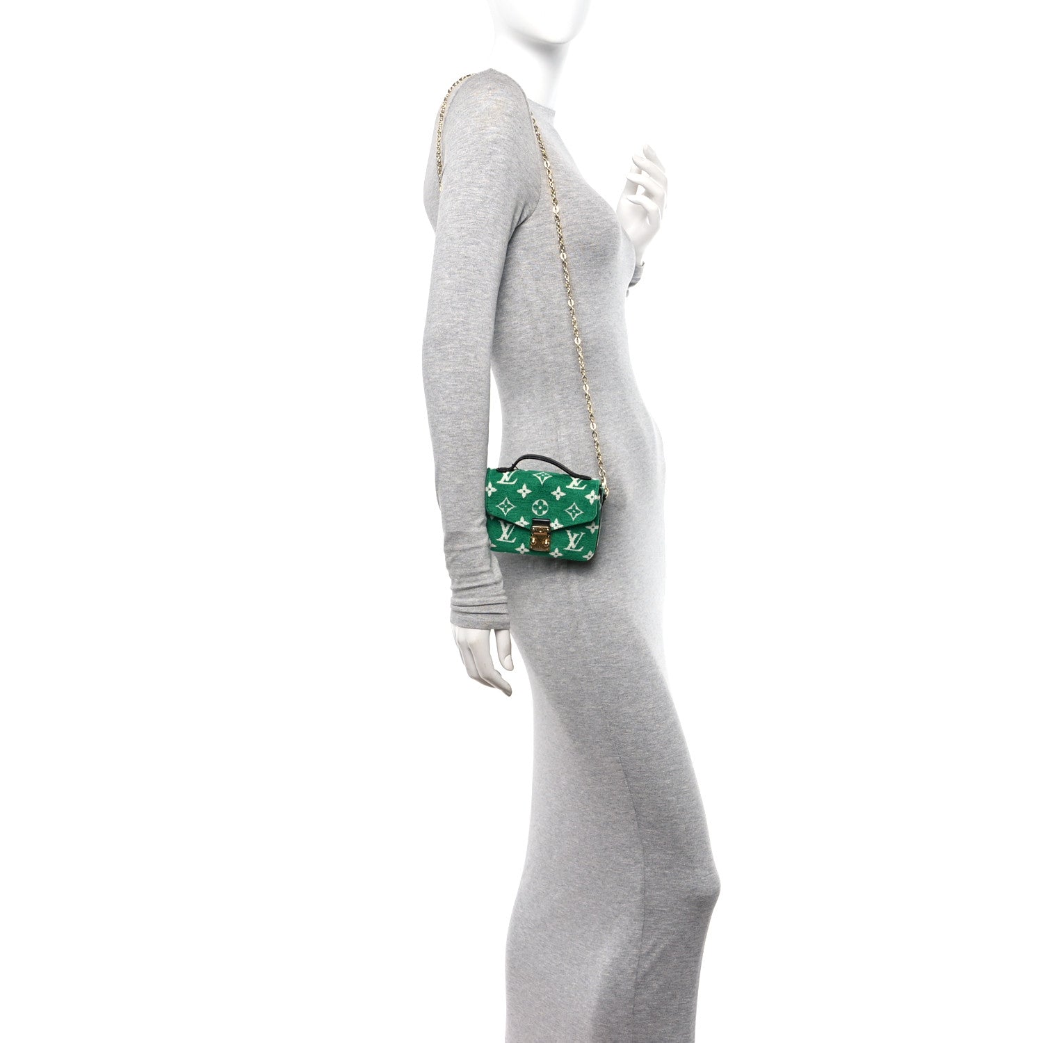 Louis Vuitton Monogram Jacquard Velvet Micro Metis Green 2 of 10