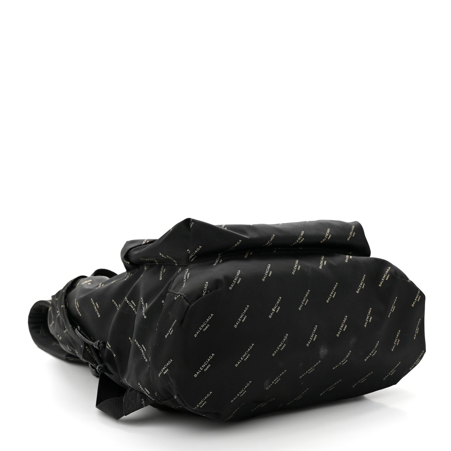 Twill Nylon Allover Logo Print Explorer Backpack Black Gold