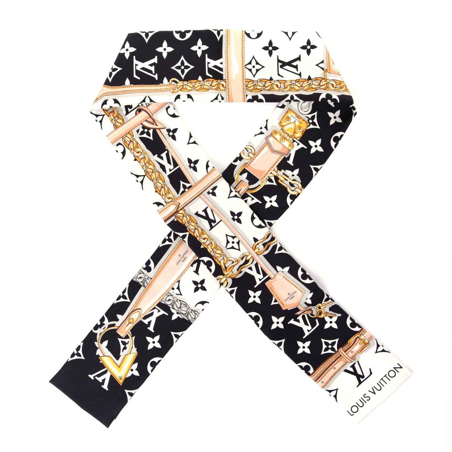 Silk Monogram Confidential Bandeau Black