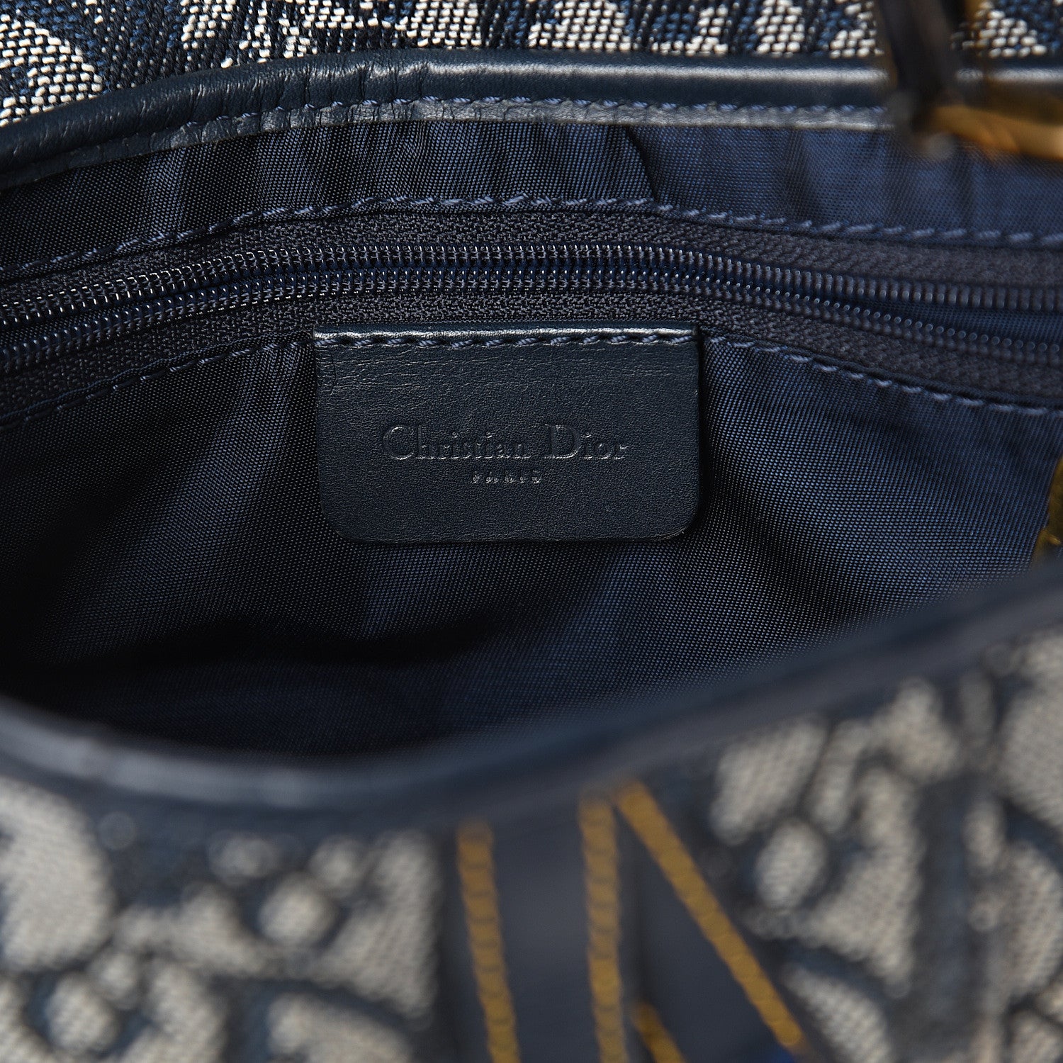 Christian Dior Monogram Saddle Bag Blue 5 of 9