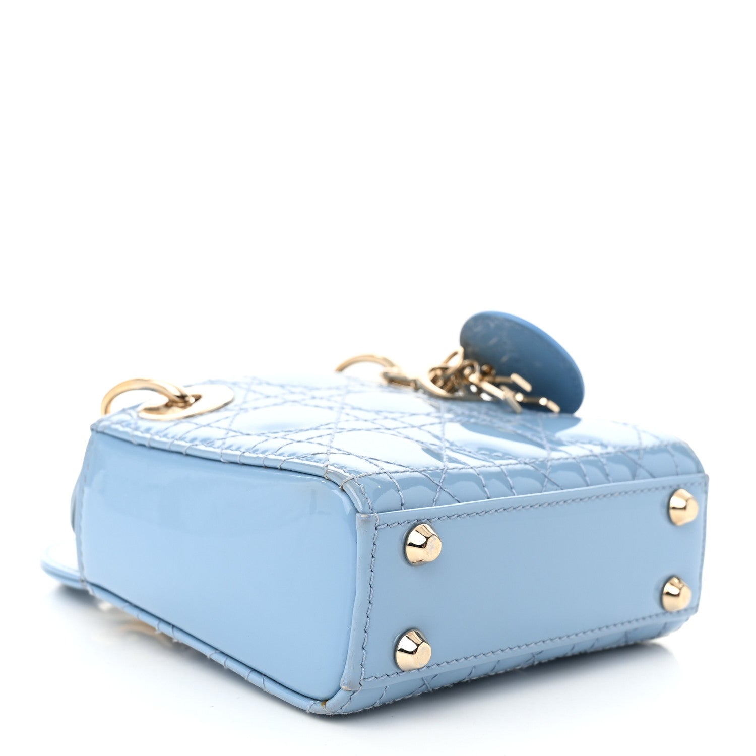 Christian Dior Patent Cannage Micro Lady Dior Cornflower Blue 4 of 12