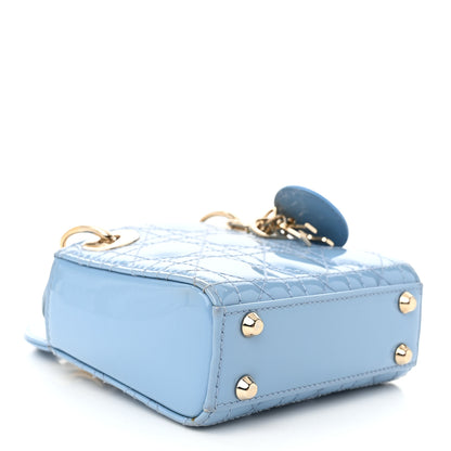 Christian Dior Patent Cannage Micro Lady Dior Cornflower Blue 4 of 12