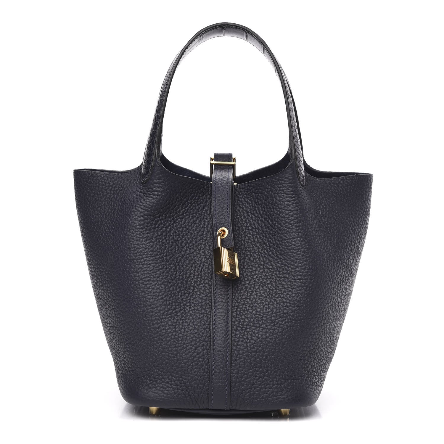 Hermes Taurillon Clemence Matte Alligator Picotin Lock Touch 18 PM Bleu Nuit 1 of 9