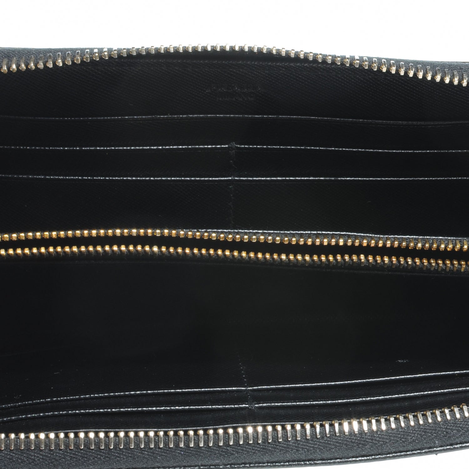 Prada Saffiano Zip Around Wallet Nero Black 6 of 10