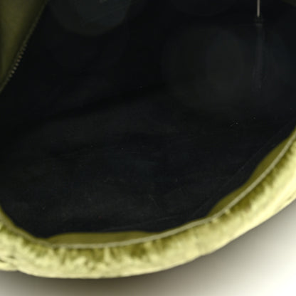 Saint Laurent Crushed Velvet Quilted Small Loulou Puffer Monogram Chain Satchel Green 5 of 8